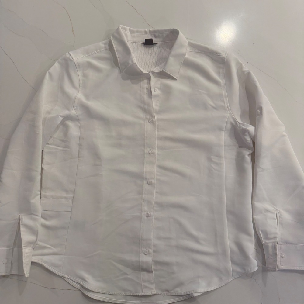 Eddie Bauer Womens White Long Sleeve Ventilated Hiking Travel Shirt Size M